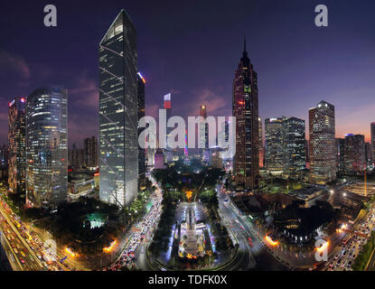 Panorama der Huacheng Plaza in Pearl River Neue Stadt, Guangzhou Stockfoto