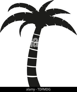 Einfache flache schwarze und weiße Palm Tree Symbol Vektor illustration Stock Vektor
