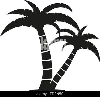 Einfache flache schwarze und weiße Palm Tree Symbol Vektor illustration Stock Vektor