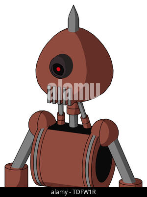 Porträt Stil braun Droid mit abgerundeten Kopf und vent Mund und schwarz Cyclops Eye und Spike Spitze. Stockfoto