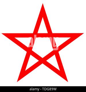 Pentagramm Blut rot runic Bann Kreis. Satanische Zeichen, Magic casting Ring. Pentalpha, Pentangle, Abbildung Stock Vektor