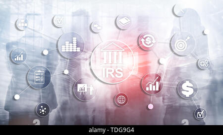 Internal Revenue Service. IRS Ministerium für Finanzen. Abstrakte Geschäft Hintergrund. Stockfoto