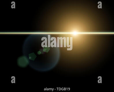 Lichter und Sterne in der Nacht. Objektiv brechung Wirkung. Sterne im Himmel. Beachten Himmelskörper, neue Solaranlagen. Planeten. Science Fiction Stockfoto