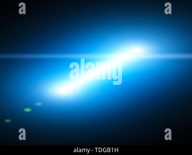 Lichter und Sterne in der Nacht. Objektiv brechung Wirkung. Sterne im Himmel. Beachten Himmelskörper, neue Solaranlagen. Planeten. Science Fiction Stockfoto
