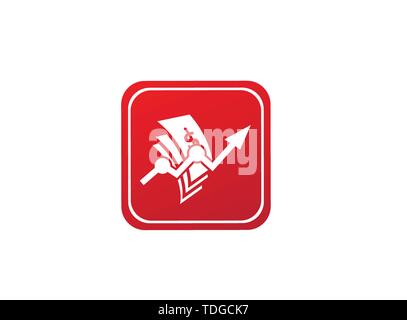 Geld Pfeil Chart Finance für Logo Design Illustration in der Form Symbol Stock Vektor
