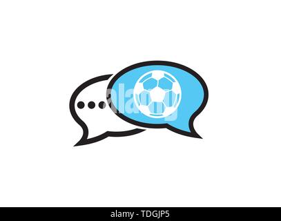Fußball für Logo Design Illustration in einem Symbol Chat Stock Vektor