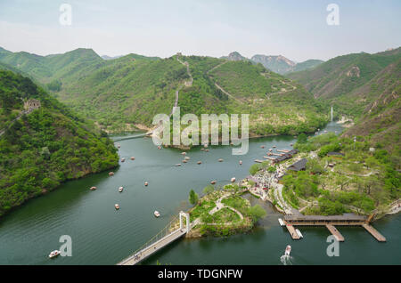 Peking Huairou Huanghua Stadt Wasser Große Mauer Landschaft Stockfoto