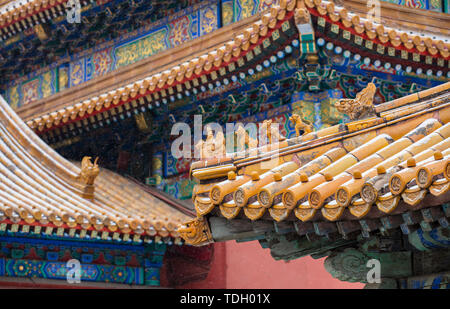 Peking Verbotene Stadt Architektur Schnee Landschaft Stockfoto