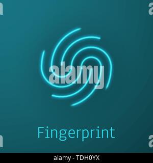 Fingerprint Identification Symbol. Biometrische Zulassung und Business Security Konzept. Vector Illustration. Stock Vektor
