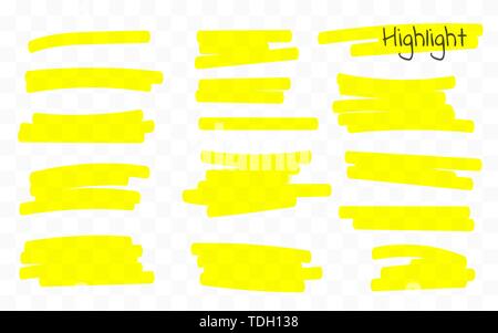 Marker Linien. Vektor Textmarker Pinsel Linien. Hand zeichnen. Vector Illustration. Stock Vektor