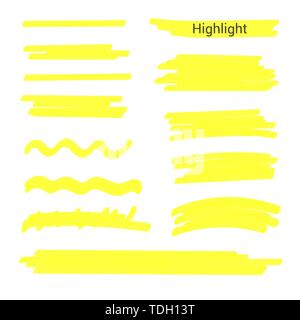 Marker Linien. Vektor Textmarker Pinsel Linien. Hand zeichnen. Vector Illustration. Stock Vektor