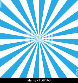 Blau und Weiß retro sunburst Hintergrund. Sonne und Strahlen. Vector Illustration. Stock Vektor