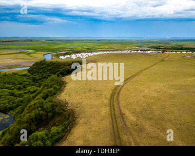 Hulunbuir Bayan Hushuo mongolischen Stamm, der Inneren Mongolei Stockfoto