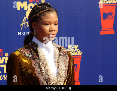 Santa Monica, USA. 15 Juni, 2019. Sturm Reid besucht die 2019 MTV Movie und TV Auszeichnungen bei Barker Hangar am 15. Juni 2019 in Santa Monica, Kalifornien. Credit: MediaPunch Inc/Alamy leben Nachrichten Stockfoto