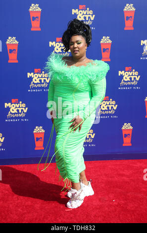 SANTA MONICA, CA - 15. Juni: Lizzo, an der 2019 MTV Movie & TV Awards durch M&M'S, Mountain Dew, Taco Bell® gesponsert, und Wahrheit bei Barker Hangar in Santa Monica, Kalifornien am 15. Juni 2019. Credit: Faye Sadou/MediaPunch Stockfoto
