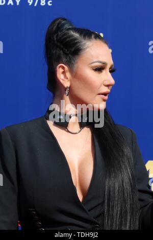 Los Angeles, CA, USA. 15 Juni, 2019. LOS ANGELES - Jun 15: Jenni Farley, JWoww an der 2019 MTV Movie & TV Auszeichnungen bei den Barker Hangar am 15. Juni 2019 in Santa Monica, CA bei der Ankunft für 2019 MTV Movie und TV Awards, Barker Hangar, Los Angeles, CA 15 Juni, 2019. Credit: Priscilla Grant/Everett Collection/Alamy leben Nachrichten Stockfoto