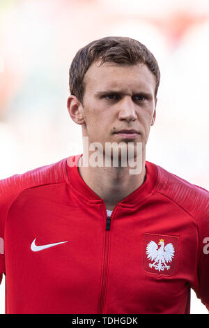 Reggio Emilia, Italien. 16 Juni, 2019. Krystian Bielik Polen während der UEFA U-21 Europameisterschaft Match zwischen Polen U-21 v Belgien U-21 an Stadio Cittˆ del Tricolore, Reggio Emila, Italien am 16. Juni 2019. Credit: Giuseppe Maffia/Alamy leben Nachrichten Stockfoto
