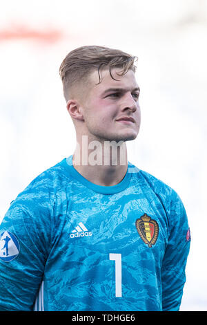 Reggio Emila, Italien. 16 Juni, 2019. Nordin Jackers Belgien während der UEFA U-21 Europameisterschaft Match zwischen Polen U-21 v Belgien U-21 an Stadio Cittˆ del Tricolore, Reggio Emila, Italien am 16. Juni 2019. Foto von Giuseppe Maffia. Credit: UK Sport Pics Ltd/Alamy leben Nachrichten Stockfoto