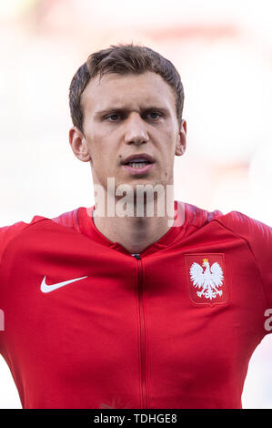 Reggio Emila, Italien. 16 Juni, 2019. Krystian Bielik Polen während der UEFA U-21 Europameisterschaft Match zwischen Polen U-21 v Belgien U-21 an Stadio Cittˆ del Tricolore, Reggio Emila, Italien am 16. Juni 2019. Foto von Giuseppe Maffia. Credit: UK Sport Pics Ltd/Alamy leben Nachrichten Stockfoto