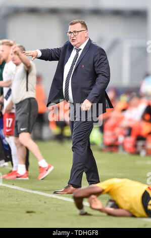 Reggio Emila, Italien. 16 Juni, 2019. Polen coach Czeslaw Michniewicz während der UEFA U-21 Europameisterschaft Match zwischen Polen U-21 v Belgien U-21 an Stadio Cittˆ del Tricolore, Reggio Emila, Italien am 16. Juni 2019. Foto von Giuseppe Maffia. Credit: UK Sport Pics Ltd/Alamy leben Nachrichten Stockfoto