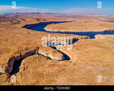 Luftaufnahme des Lake Powell in Glen Canyon National Park Stockfoto