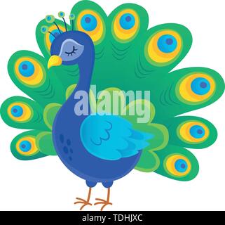 Stilisierte Pfau Thema Bild 1-eps 10 Vector Illustration. Stock Vektor