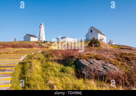 Schritte bis zum neuen Cape Spear Leuchtturm von 1955 in Cape Spear Leuchtturm National Historic Site, Neufundland. Stockfoto