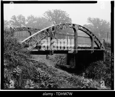 Allgemeine Ansicht Nordseite der Brücke, auf der Suche nach Südosten Cottonville Brücke, County Road D-61 bei Bauer's Creek, Maquoketa, Jackson County, IA Stockfoto