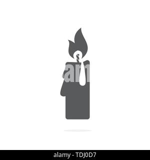 Kerze Symbol Vektor auf weißem Hintergrund Stock Vektor