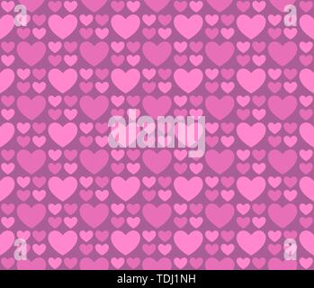Vector Illustration Muster von großen und kleinen Herzen Stock Vektor