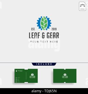 Gang leaf Logo Design Umwelt industrielle Vektor icon-Element Stock Vektor