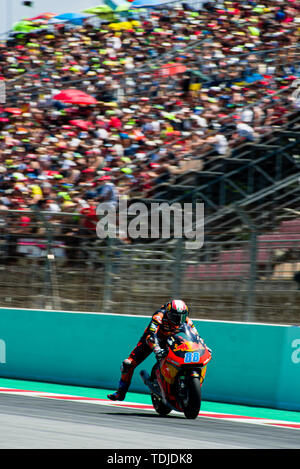 16. Juni 2019, Circuit de Barcelona-Catalunya, Montmelo, Barcelona, Spanien; MotoGP von Katalonien, Race Day; Jorge Martin der Red Bull KTM Ajo Team in Aktion während der Moto2 Catalunya Grand Prix Pablo Guillen/Alamy Stockfoto