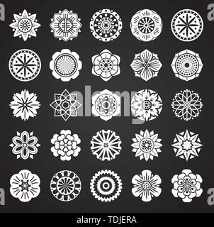 Blumenmuster Symbole auf dem Hintergrund für Grafik- und Webdesign. Einfache Abbildung. Internet Konzept Symbol für Website Taste oder mobile App. Stock Vektor