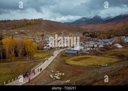 Bai haba Dorf Landschaft im Norden von Xinjiang Stockfoto