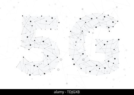 5G-Mobilfunktechnik Zeichen auf weißem Stock Vektor