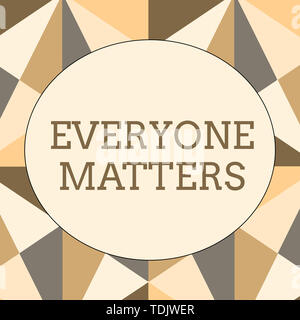 Handschrift Text schreiben alle Angelegenheiten. Konzeptionelle Foto Alle anzeigen Recht haben Würde und Respekt stumpfen Dreiecks Form in Erdtönen zu erhalten Stockfoto