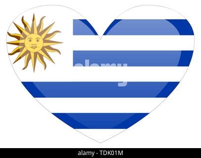 Ursprüngliche und einfache Uruguay Flagge isoliert in den offiziellen Farben und Anteil korrekt Stock Vektor