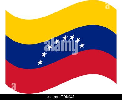 Flagge von Venezuela. Die zivile Variante. Genaue Abmessungen, element Proportionen und Farben. Stock Vektor