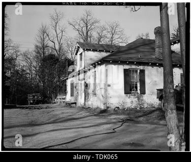 Schrägansicht auf der Suche nach Norden entlang WEST ELEVATION. - Oxon Hill Manor, stabil, 6701 Oxon Hill Road, Oxon Hill, Prince George's County, MD; Boucher, Jack E, Fotograf Stockfoto