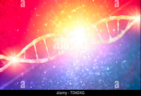 DNA Desoxyribonukleinsäure ist ein thread-wie-Kette von Nukleotiden, die genetischen Anweisungen für das Wachstum verwendet, Entwicklung. Dna-helix Stockfoto