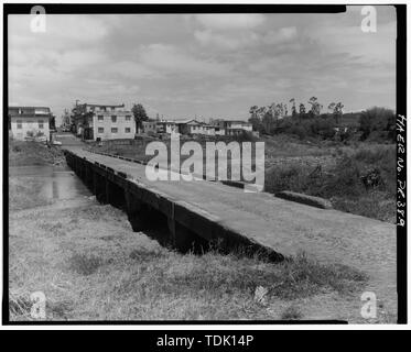 Schrägansicht DER BRÜCKE AUS DEM SÜDEN. - Puente de la Marina, San Lorenzo-Florida und Cerro Gordo Nachbarschaften, Spanning Rio Grande de Loiza River bei Narciso Varona-Suarez Street, San Lorenzo, San Lorenzo Municipio, PR; Nones, Rafael; Benitez-Rexach, Luis; Lopez, Adolfo; Pumarada-O'Neill, Luis, Historiker; Mendez-Caratini, Hector, Fotograf Stockfoto