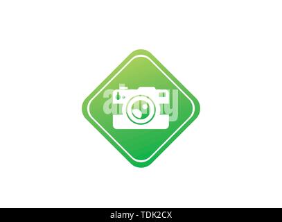 Photographe einer alten Kamera Logo Design Illustration in der Form Stock Vektor