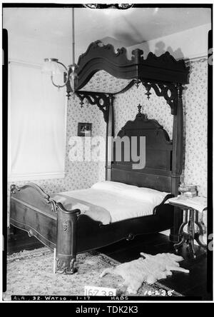 Historischer amerikanischer Gebäude Umfrage Alex Bush, Fotograf, 30. Dezember 1934. Altes Bett. - Thornhill Plantage, County Road 19, Forkland, Greene County, AL Stockfoto