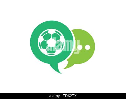 Fußball für Logo Design Illustration in einem Symbol Chat Stock Vektor