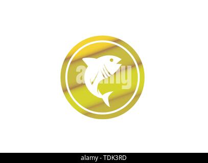 Tona Blue Fish in Symbol design Illustration, Thunfisch Marine Life Symbol in der Form Stock Vektor