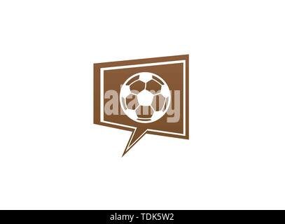 Fußball für Logo Design Illustration in einem Symbol Chat Stock Vektor