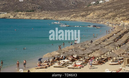 In der Nähe des beliebten Elia Beach auf der griechischen Insel Mykonos Stockfoto