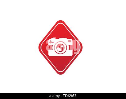 Photographe einer alten Kamera Logo Design Illustration in der Form Stock Vektor