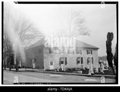 - Alte steinerne Kirche (Presbyterianer), Church Street, Lewisburg, Greenbrier County, WV Stockfoto