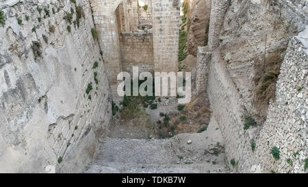 Nahaufnahme der alten Teich von Bethesda Ruinen in Jerusalem, Israel Stockfoto